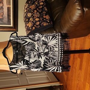 INC International Concepts Black and White Sleeveless Top